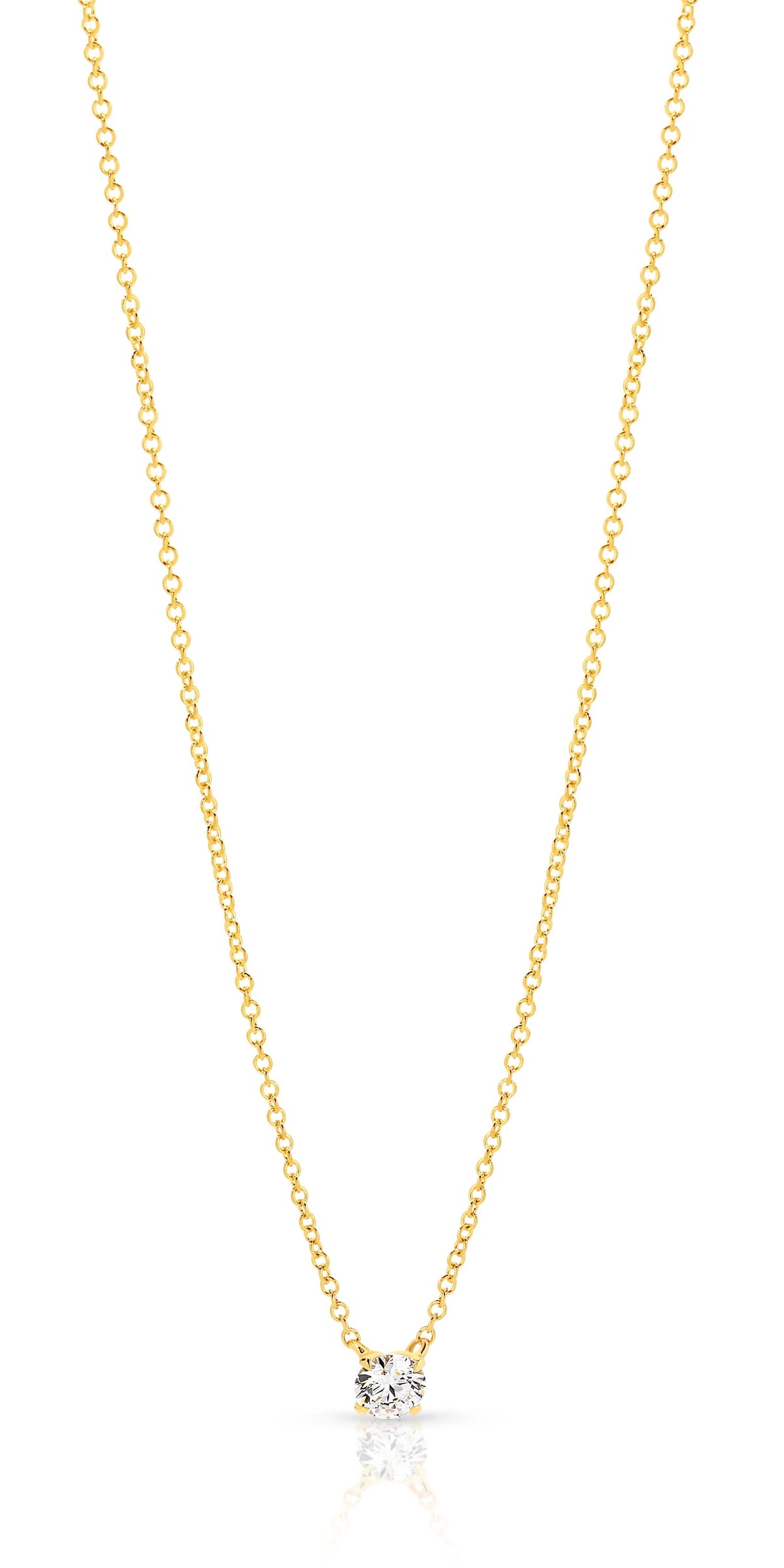 9 Carat Yellow Gold Lab Grown Diamond Solitaire Necklet