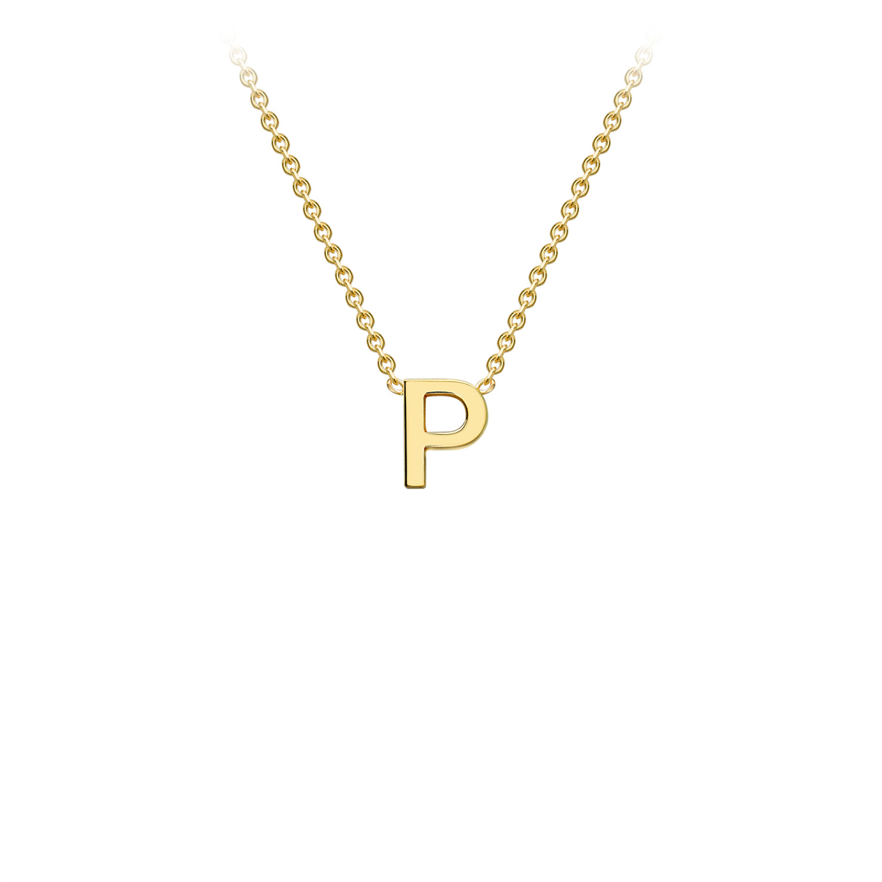 9ct Yellow Gold Petite Initial Necklace - D
