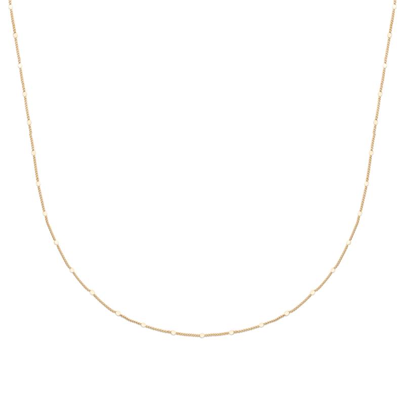 18CT YG Plated Alloy Fine Polished Disc Station 40/45cm Necklace