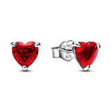 Red heart-shaped earrings
