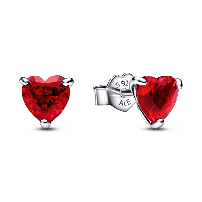 Red heart-shaped earrings