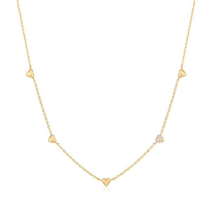 Ania Haie Pavé Puffed Heart Station Necklace