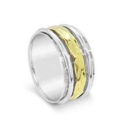 Sterling Silver and Brass 10mm Spinner Ring