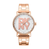 DKNY Logo Women's Silver Dial Stainless Steel Watch