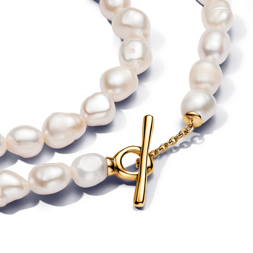Pandora Baroque Treated Freshwater Cultured Pearls T-bar Collier Necklace