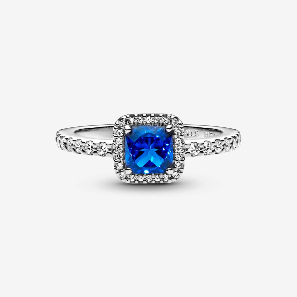 Blue Timeless Elegance Silver Ring w Blue Crystal & CZ