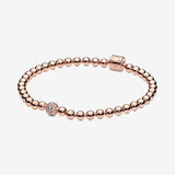 Pandora Rose Beads & Pave Bracelet w Clear CZ