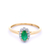 Emerald with Diamond Halo Set Dress Ring