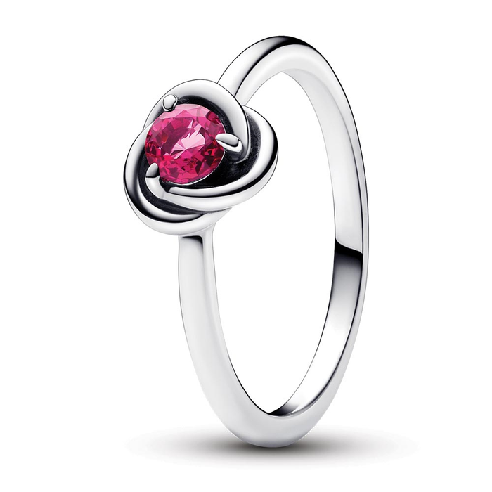 Sterling silver ring with phlox pink crystal