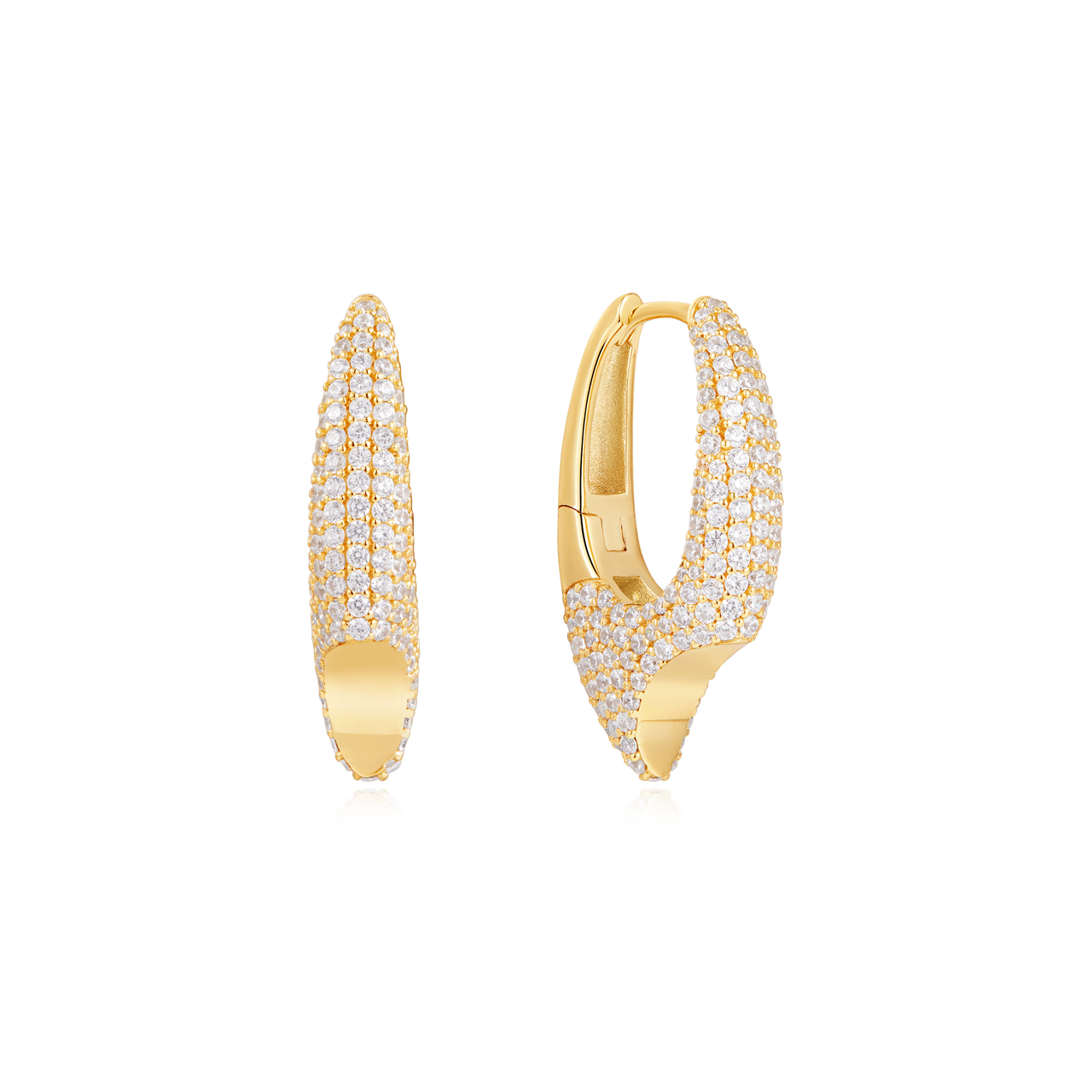 Ania Haie Gold Pavé Arrow Hoop Earrings