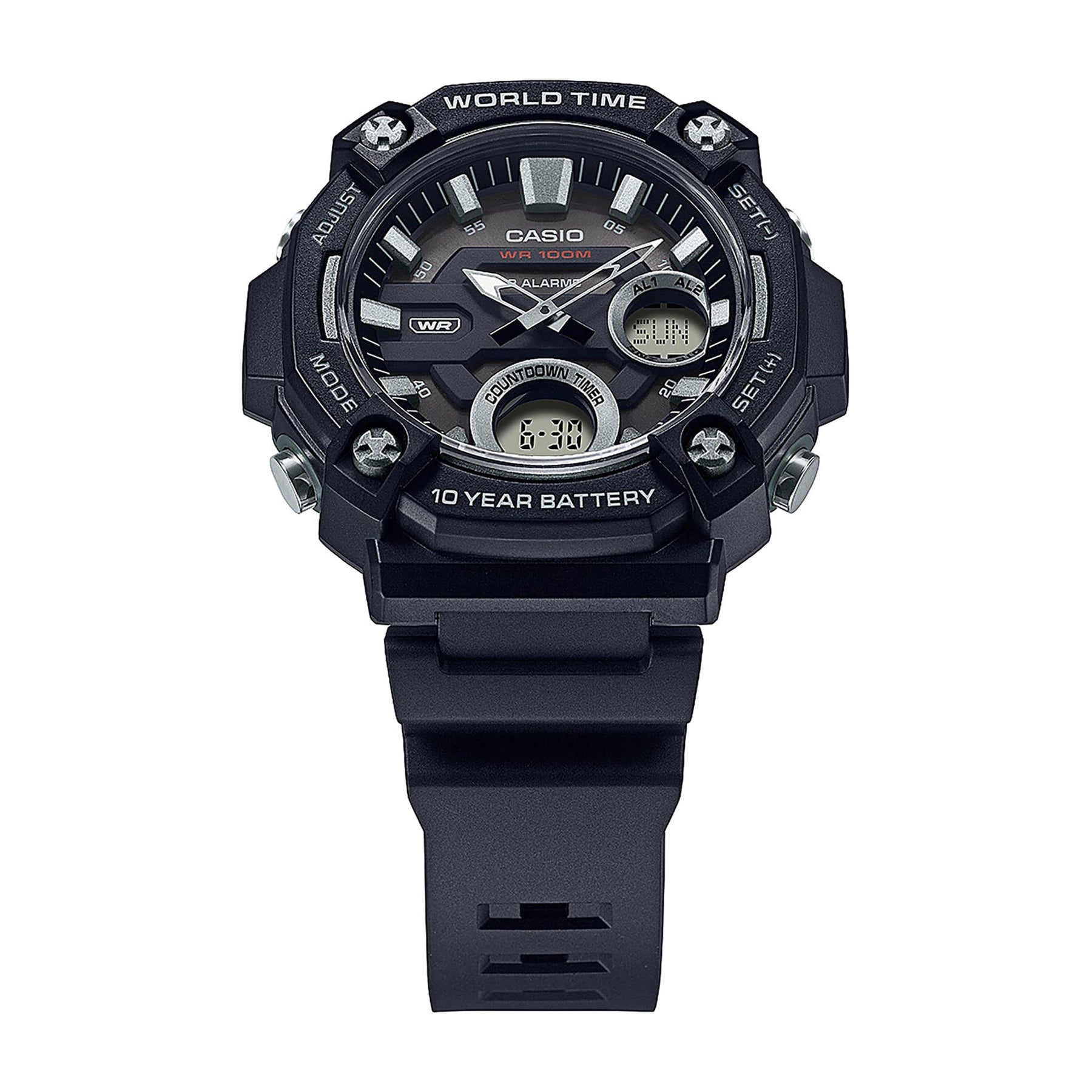 Casio Duo HD Combi 10y Batt Black Resin Band