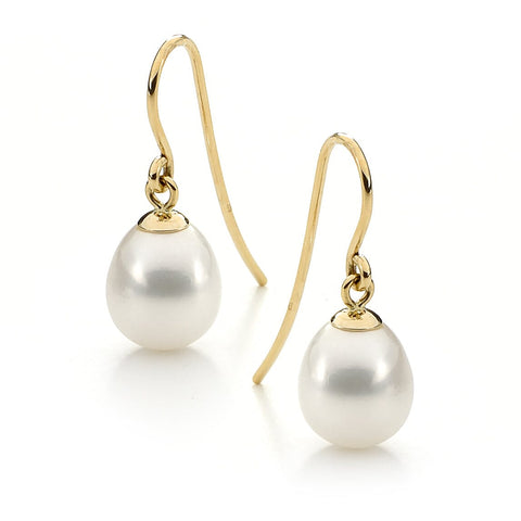 Ikecho Natural White Freshwater Pearl Juliane Earrings