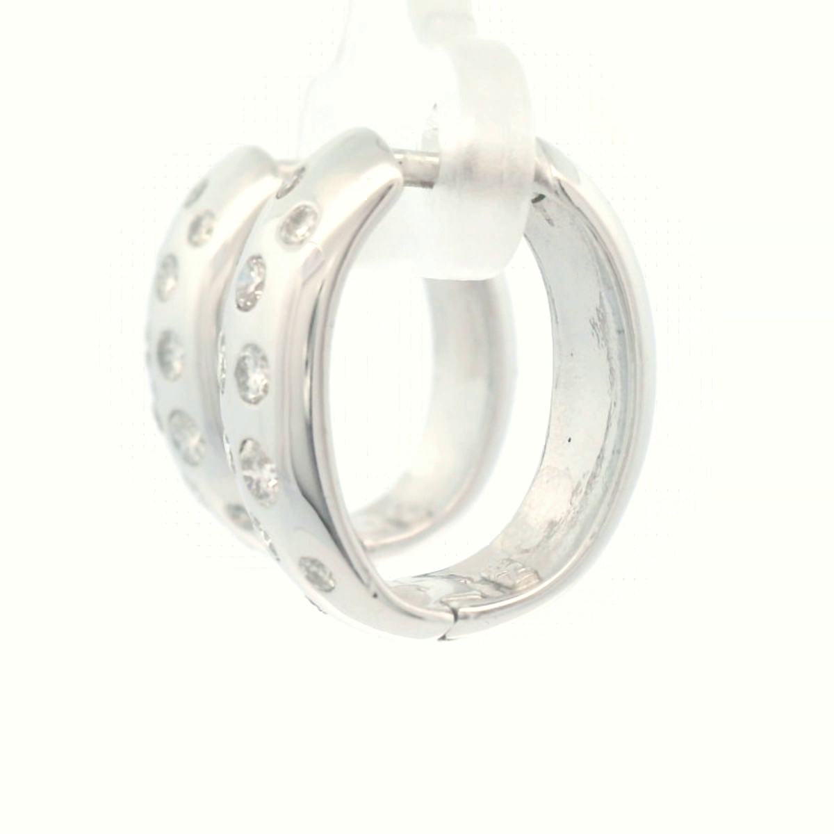 9CT W/G PRESSURE SET Dia HUGGIE EARRINGS