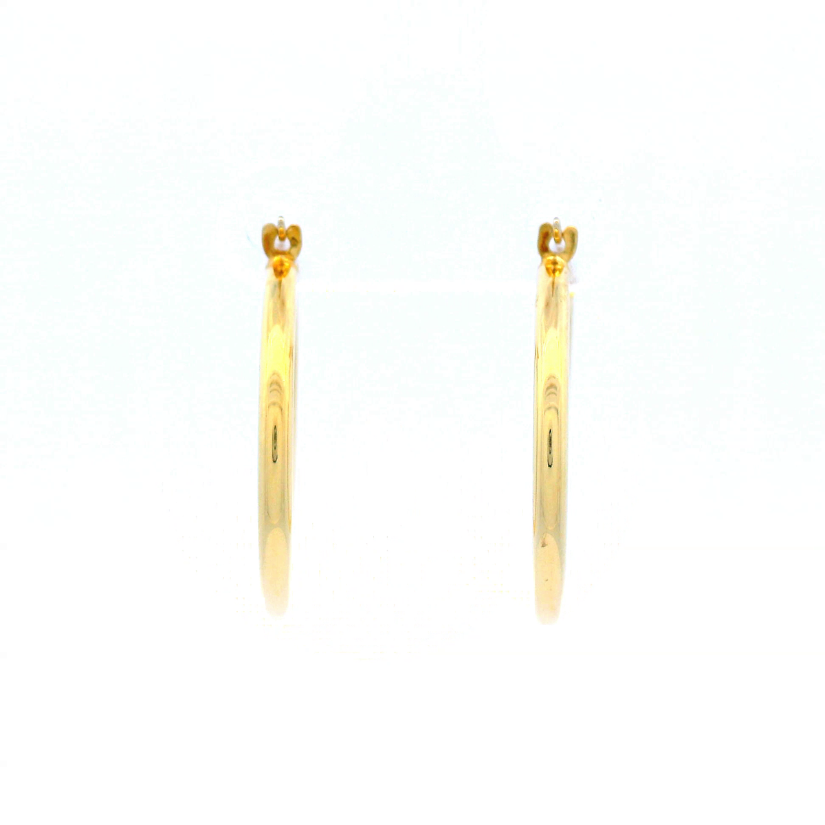 Plain Hoop Earring in 9 Carat Yellow Gold, Silver Filled