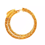 Round Cut-Out Heart Huggie Earrings in Yellow Gold