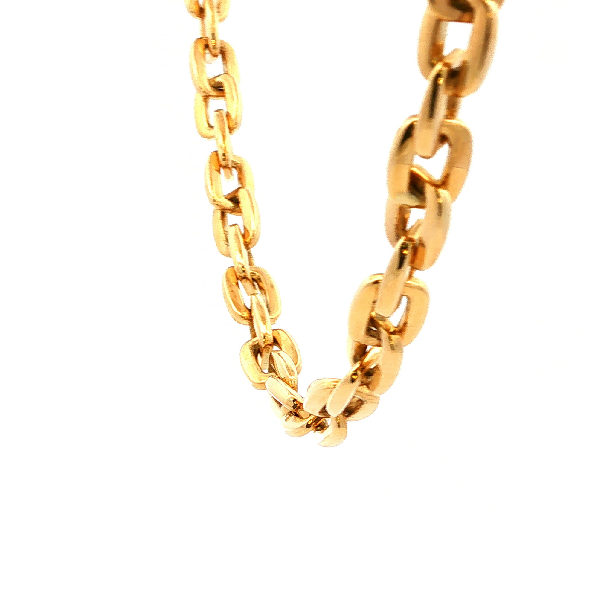 Square Link Chain Necklace in Yellow Gold