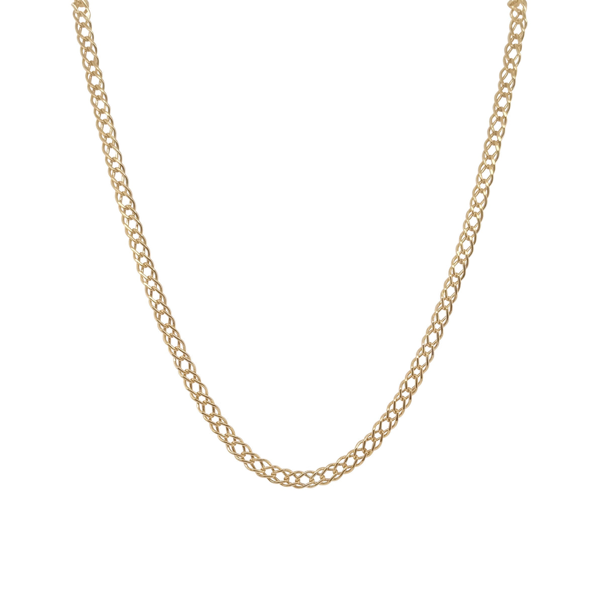 9ct Yellow Gold and Silver Bonded Double Curb Chain