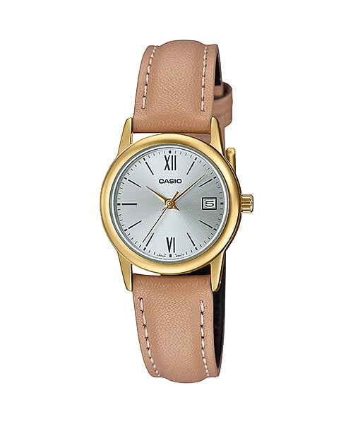 Casio Light Tan Leather Strap Watch