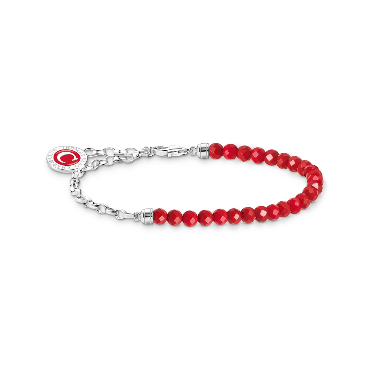 Thomas Sabo Charmista Club Silver Red Bead Bracelet