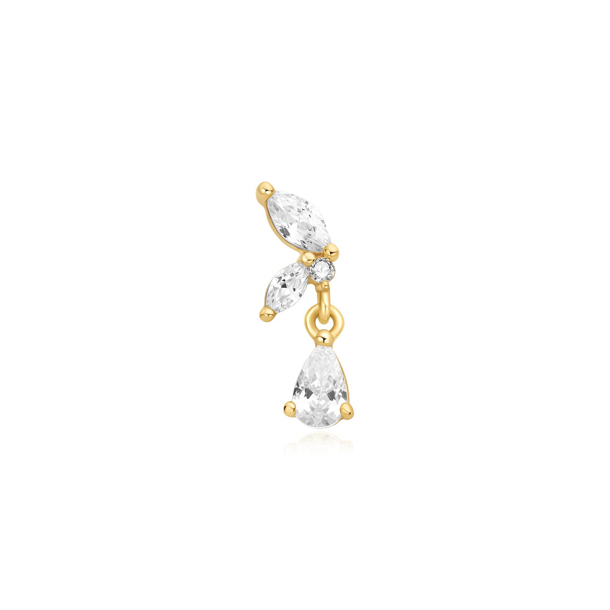 Ania Haie Gold Marquise Dangle Barbell Single Earring