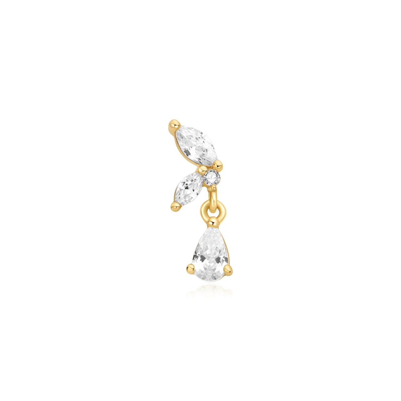 Ania Haie Gold Marquise Dangle Barbell Single Earring