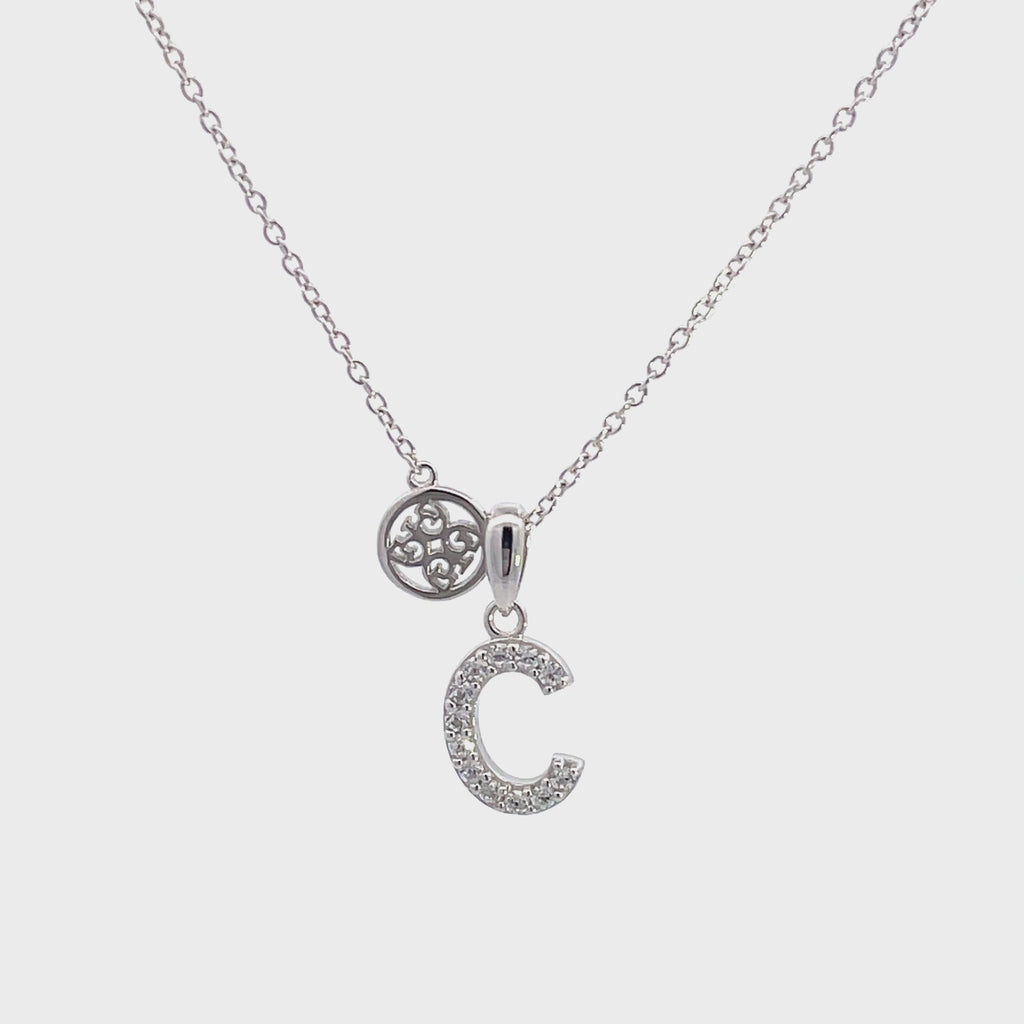 Georgini Luxury Letters C Initial Pendant Silver
