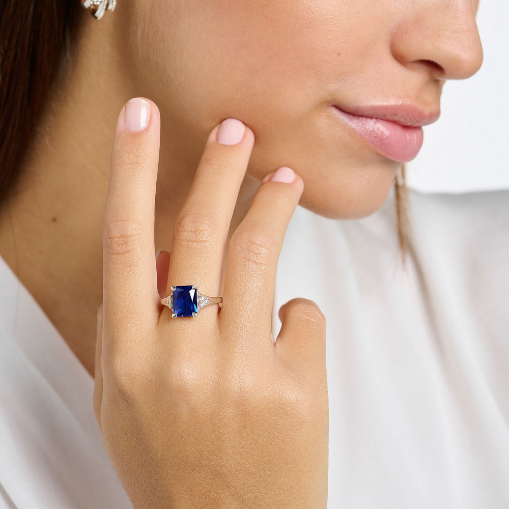 Thomas Sabo Heritage Blue Cubic Zirconia Cocktail Ring