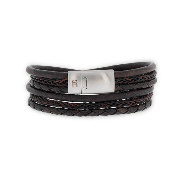 Bonacci Leather Bracelet Brown Medium