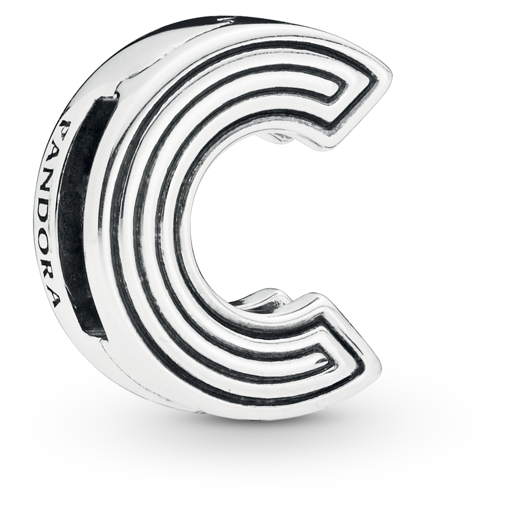 D20 Pandora Reflexions Letter C Silver Charm