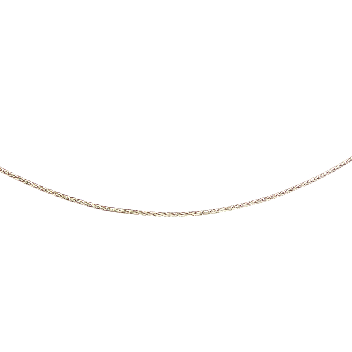 Triple Wheat 12 Cuts (Round Look) Necklace in White Gold