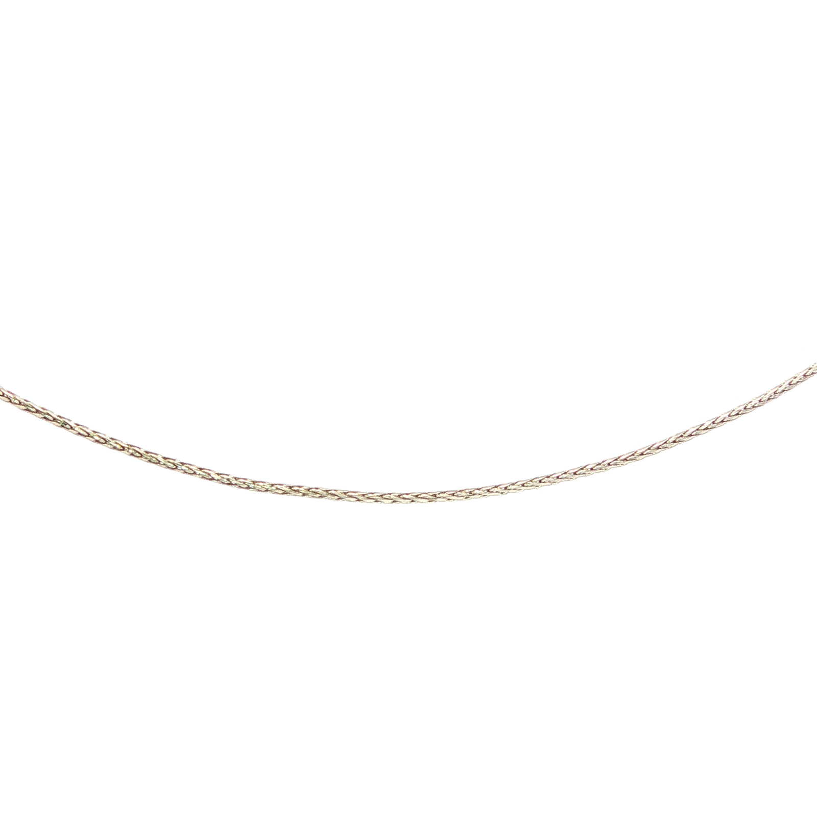 Triple Wheat 12 Cuts (Round Look) Necklace in White Gold