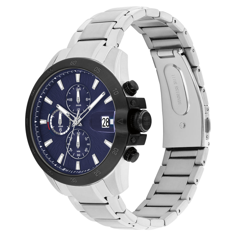 Tommy Hilfiger Stainless Steel Navy Dial Multi-function Men's Watch