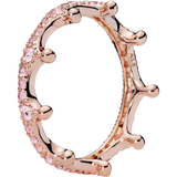 PANDORA Rose Pink Enchanted Crown Ring w Pink Crystals