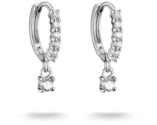 Thomas Sabo Classic Silver CZ Huggie Drop Earrings