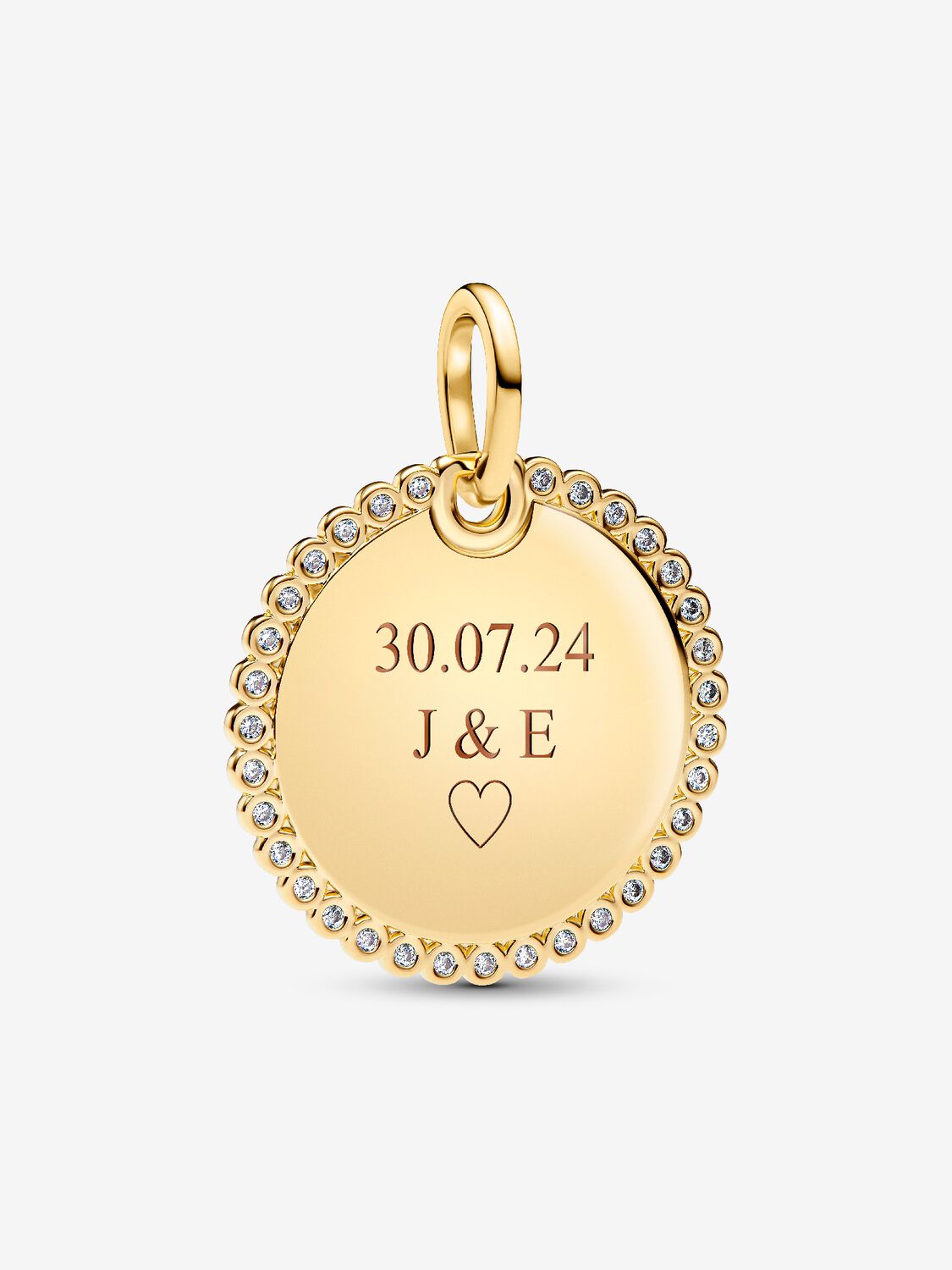 Pandora Engravable Round Sterling Silver Pendant