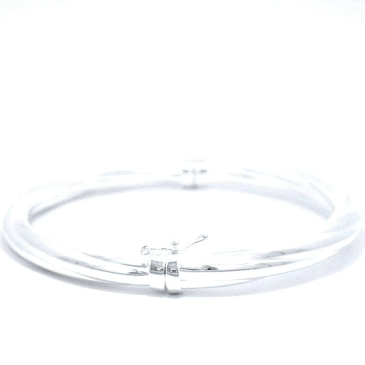 Sterling Silver Twist Hinge Bangle