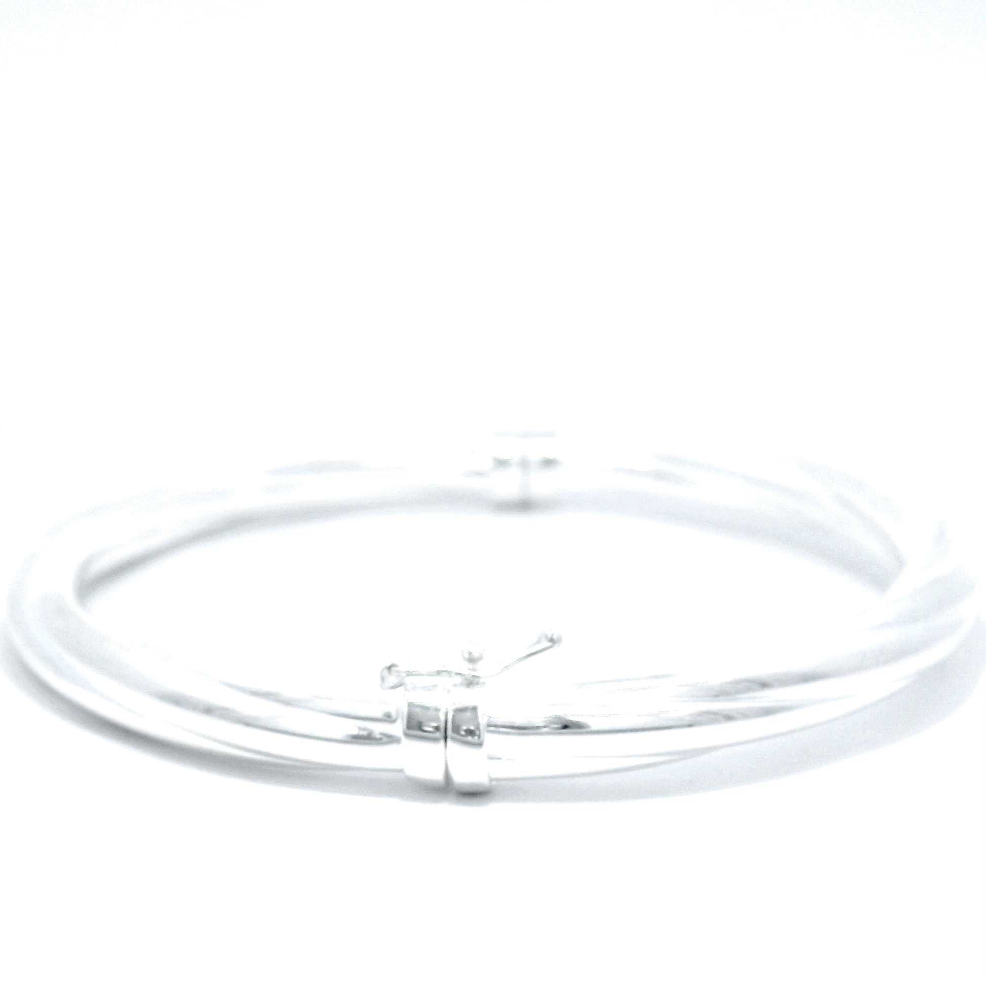 Sterling Silver Twist Hinge Bangle