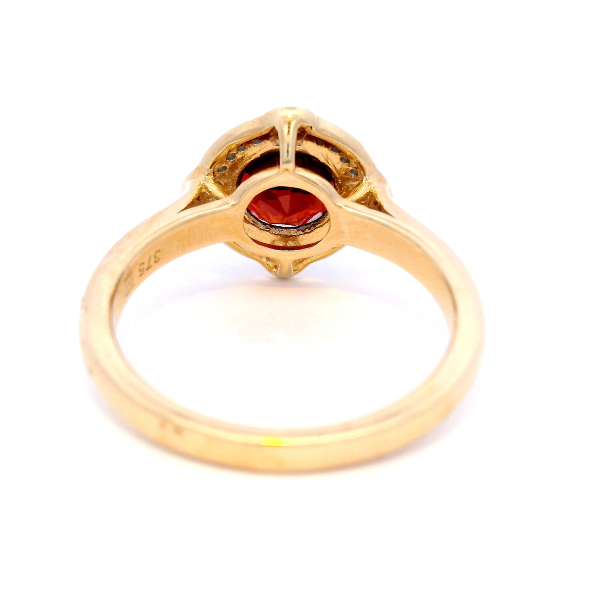 9 Carat Yellow Gold Diamond and Garnet Ring