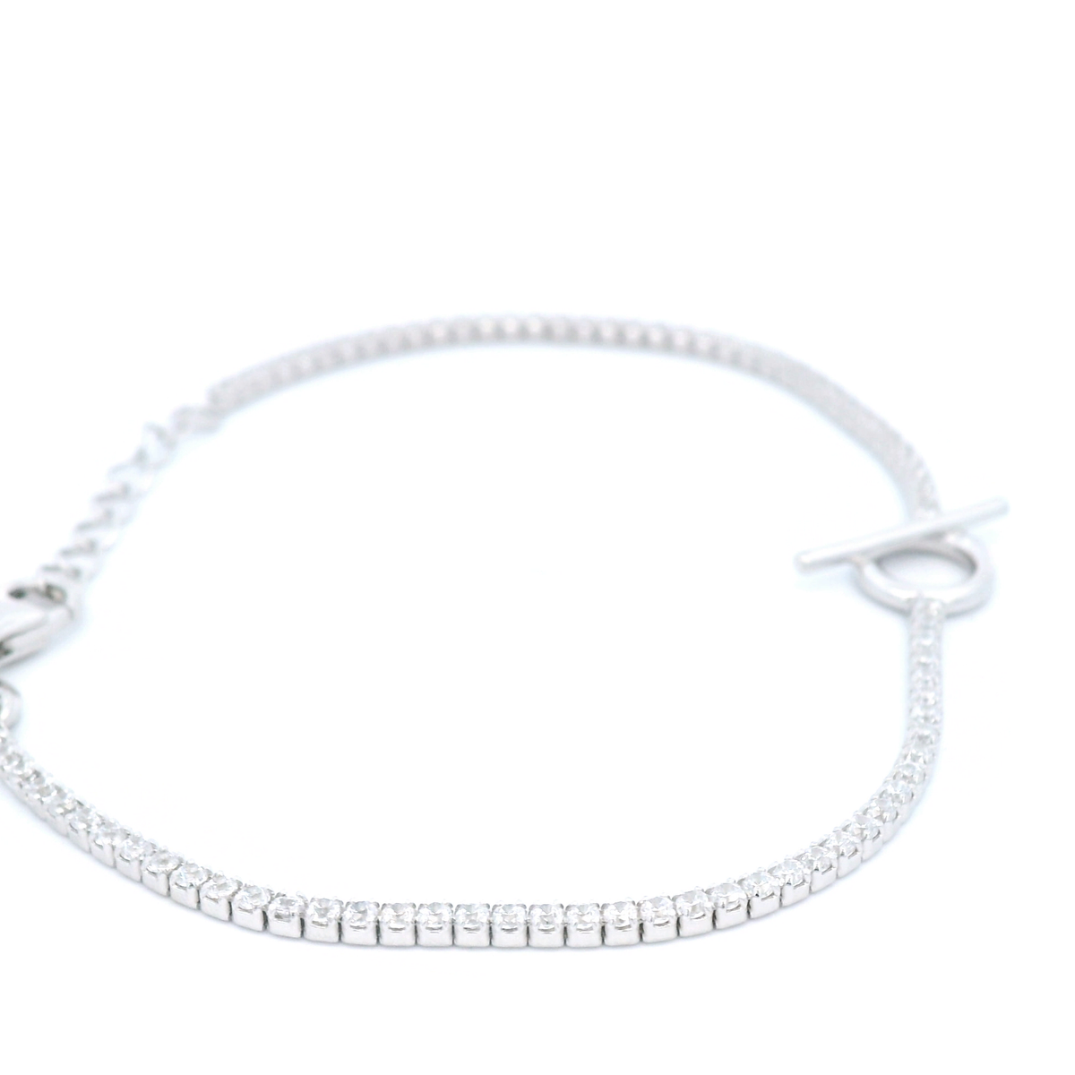 Tennis Chain Bracelet In Sterling Silver
