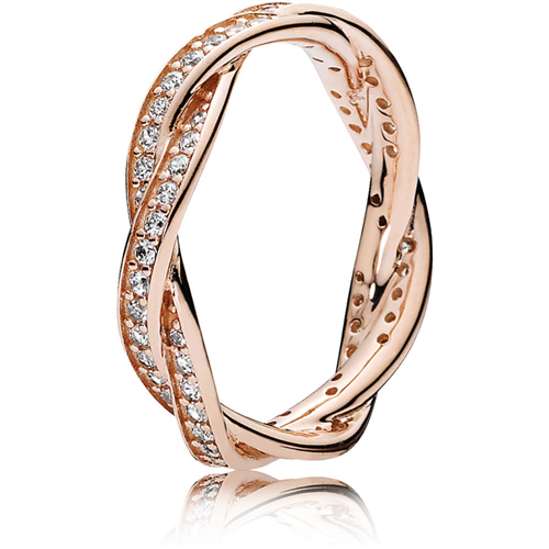 Pandora Sparkling Twisted Lines Ring
