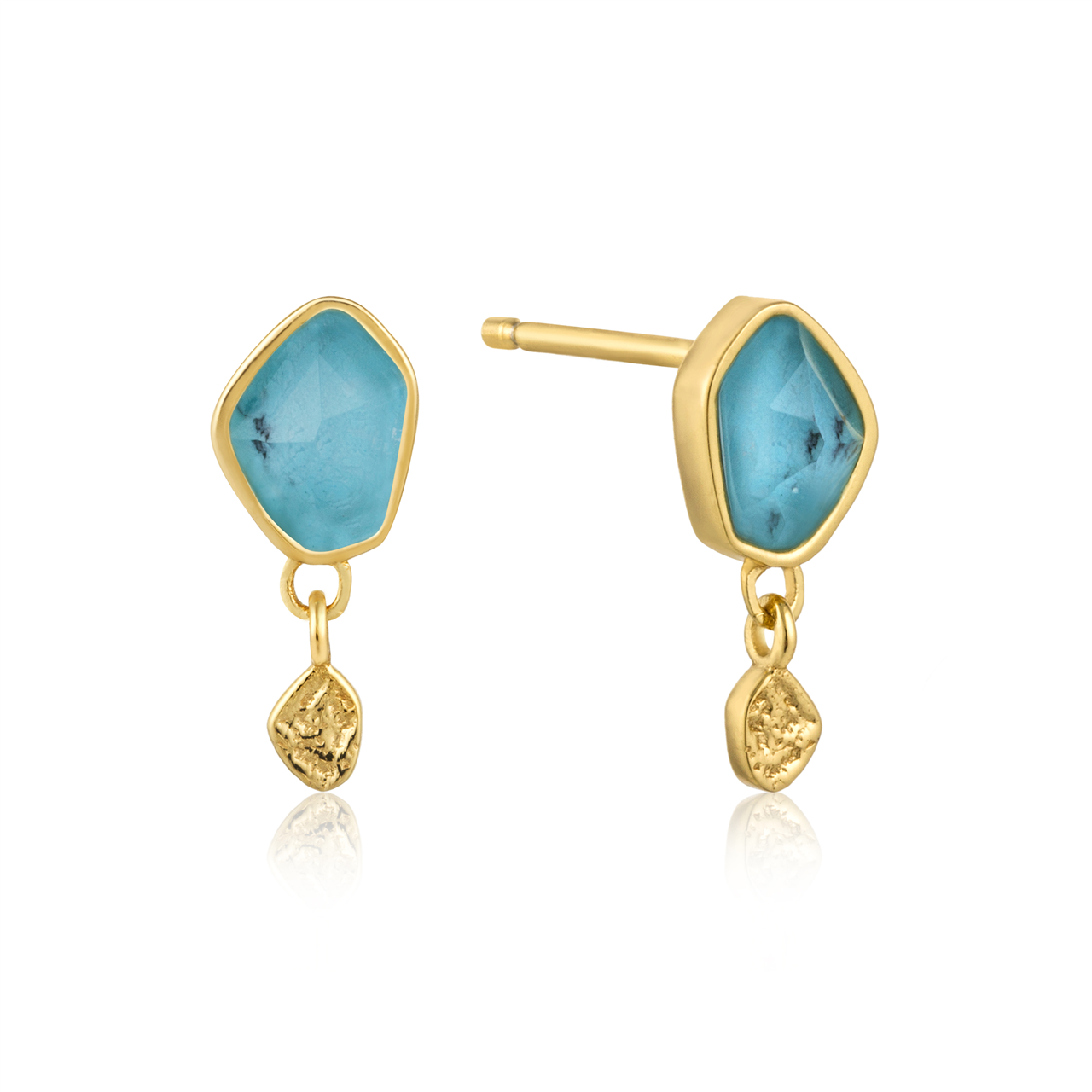 Ania Haie Turquoise Drop Gold Stud Earrings