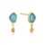 Ania Haie Turquoise Drop Gold Stud Earrings