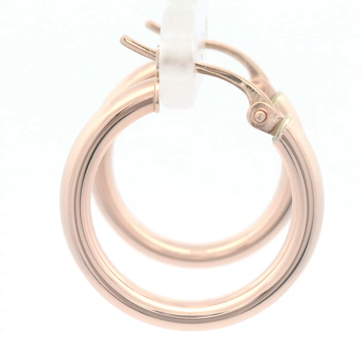 9CT Rose Gold PLAIN 15MM HOOP EARRINGS