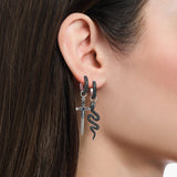 Thomas Sabo Single Hoop Earring with Sword & Black Stones
