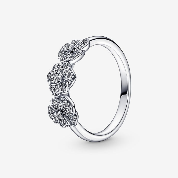 Triple Pansy Flower Ring - 58