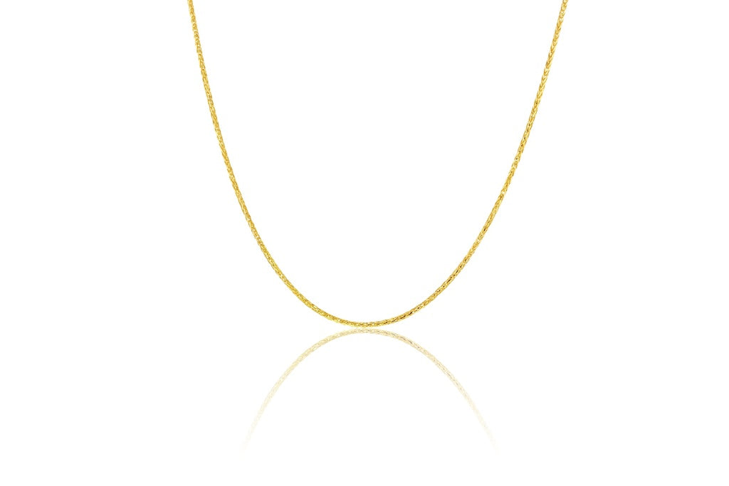 Solid Magic Wheat Chain in Yellow Gold
