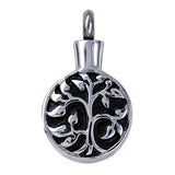 Tree of Life Round Memorial Locket in Stainless Steel.