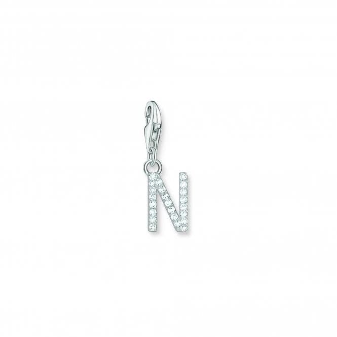 Thomas Sabo Charmista White Zirconia Letter N Charm Pendant