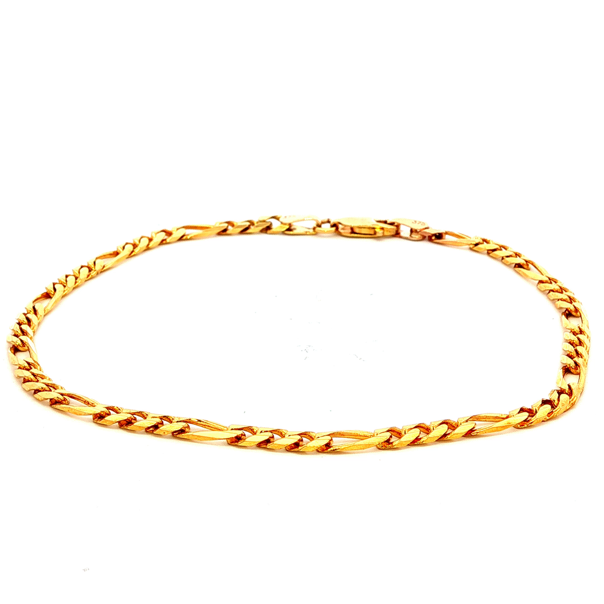 Diamond Cut Figaro Bracelet in Yellow Gold