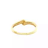 Diamond Cross Over Ring in 9K Yellow Gold